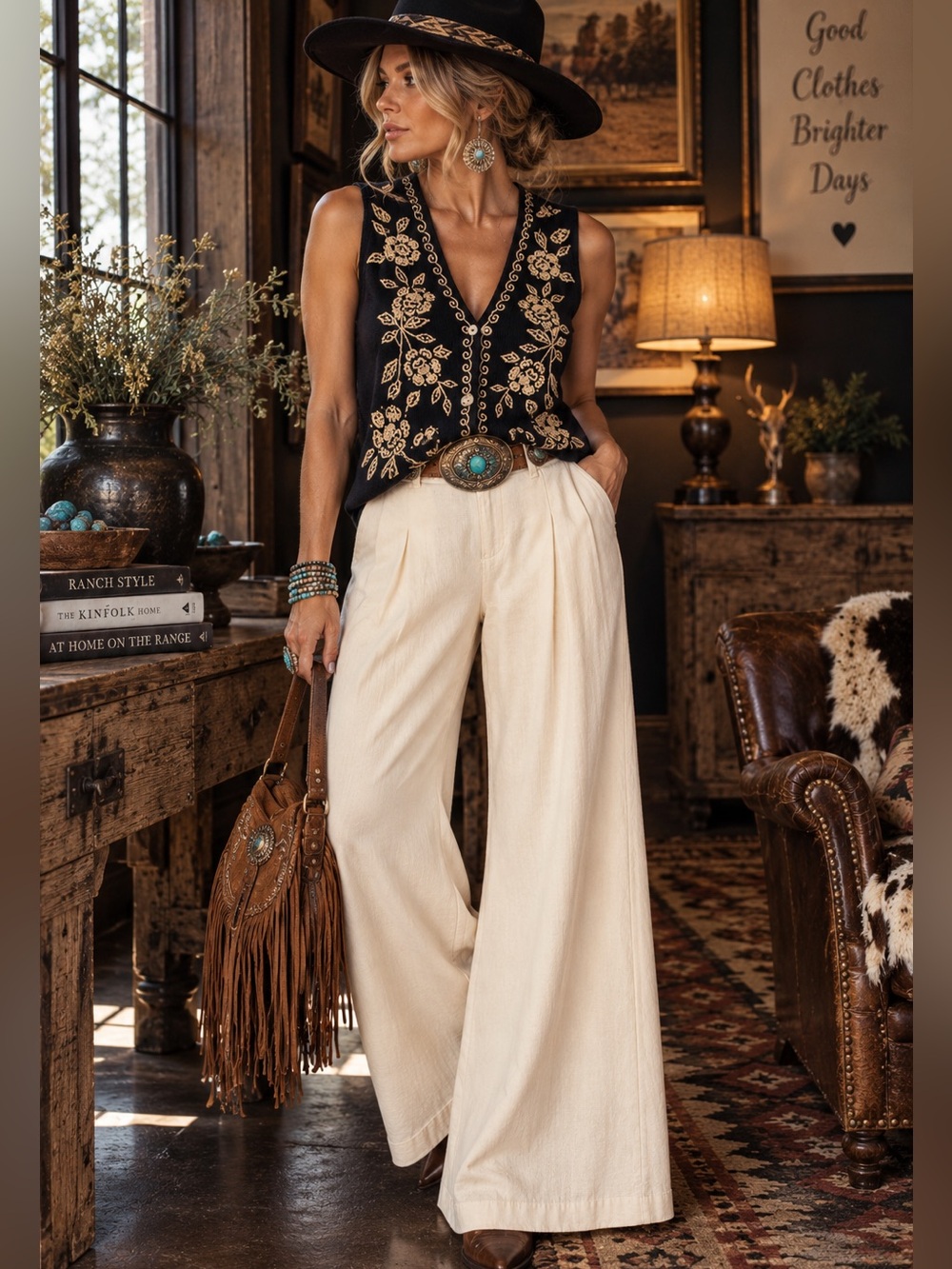 Chaus Petite Silk Blend Embroidered Floral Vest Black Size S